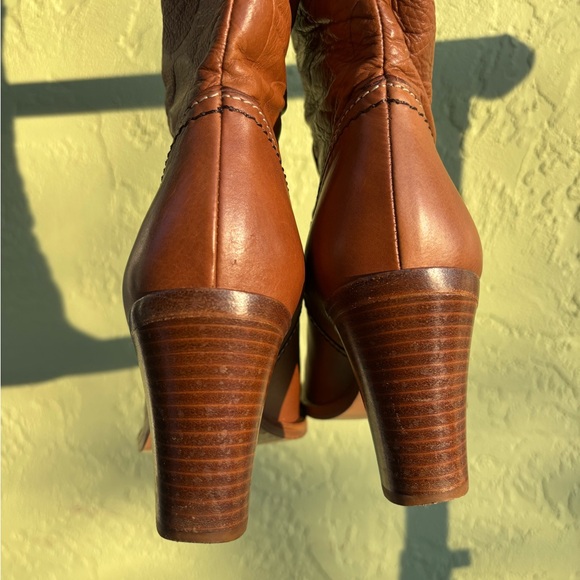 Coach Brown Leather embossed Knee-High Boots - Picture 8 of 10
